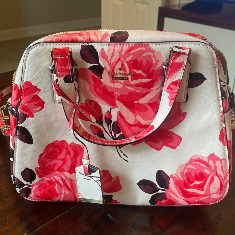 Kate Spade Floral Cameron Satchel Medium with Straps